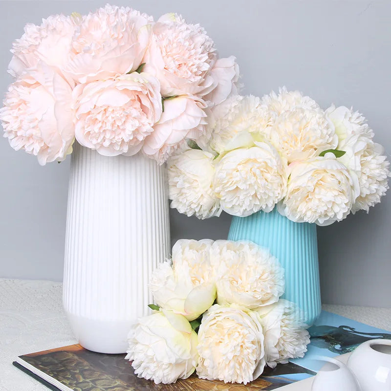 Bulk Artificial Peony Bouquet – 5-Head Rose Silk Artificial Flower