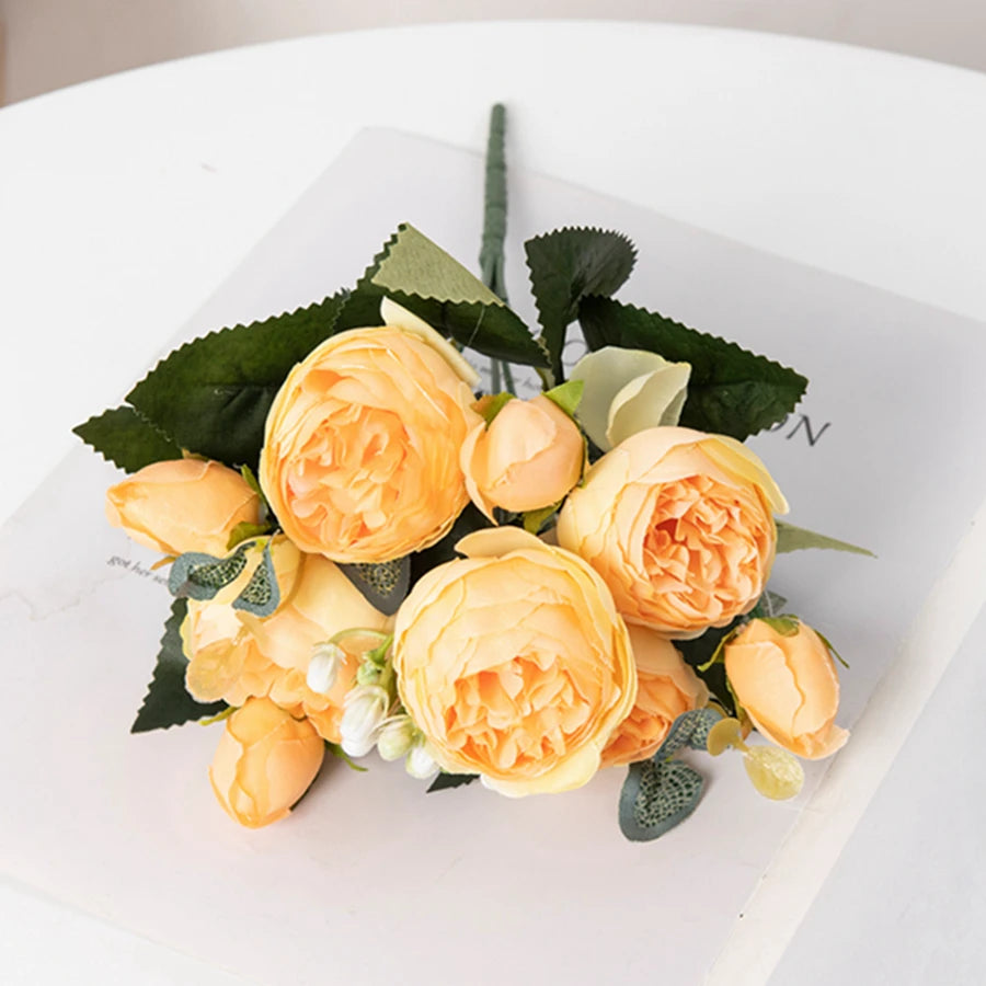 Artificial Peony Bouquet  – Bulk Silk Faux Peony Flowers