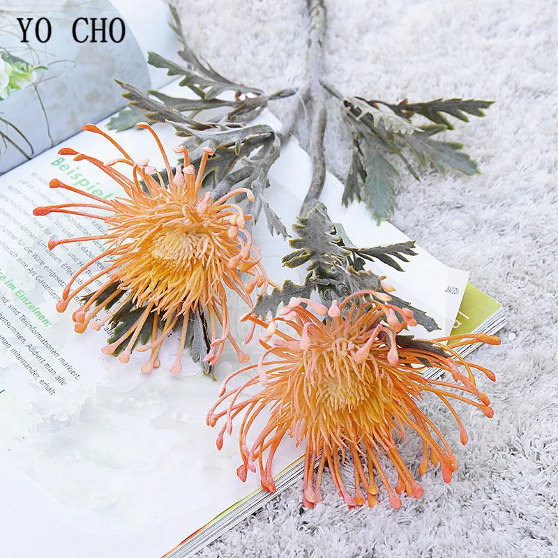 Artificial Leucospermum Stem 38cm Bulk – Silk Pin Cushion Protea Wedding Decor