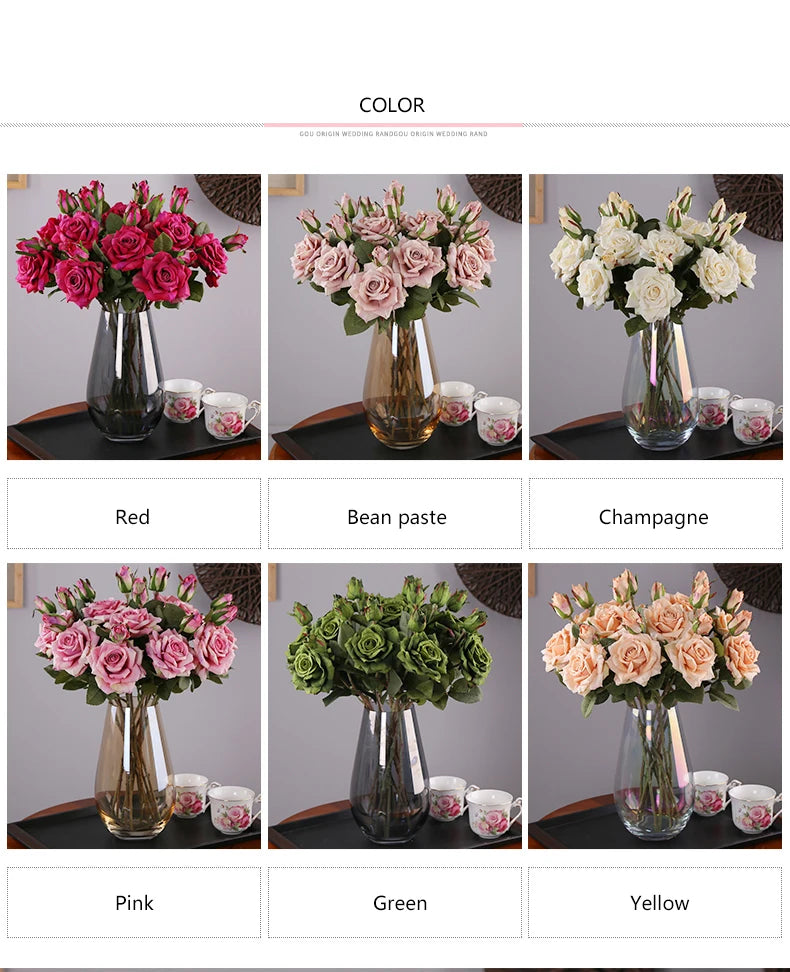 Pink Silk Rose Wedding Bouquet Bulk – Real Touch Artificial Roses