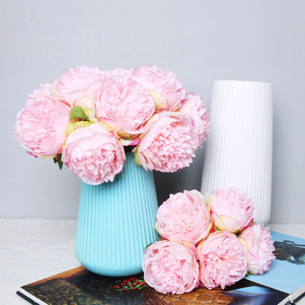 Bulk Artificial Peony Bouquet – 5-Head Rose Silk Artificial Flower