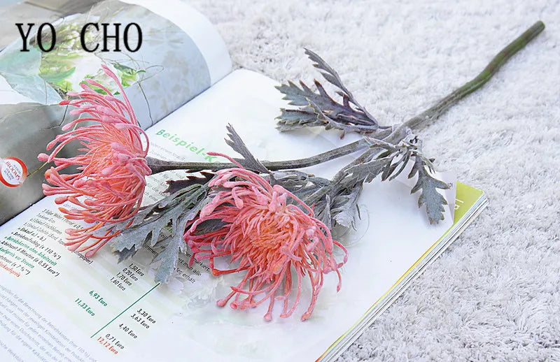 Artificial Leucospermum Stem 38cm Bulk – Silk Pin Cushion Protea Wedding Decor