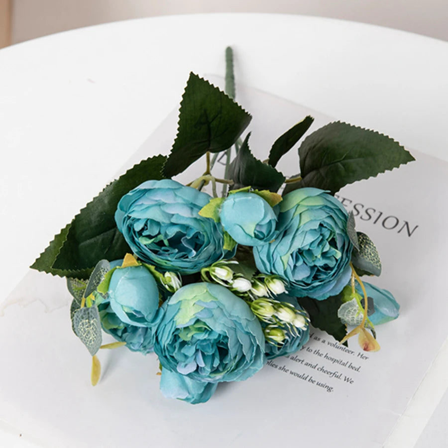 Artificial Peony Bouquet  – Bulk Silk Faux Peony Flowers