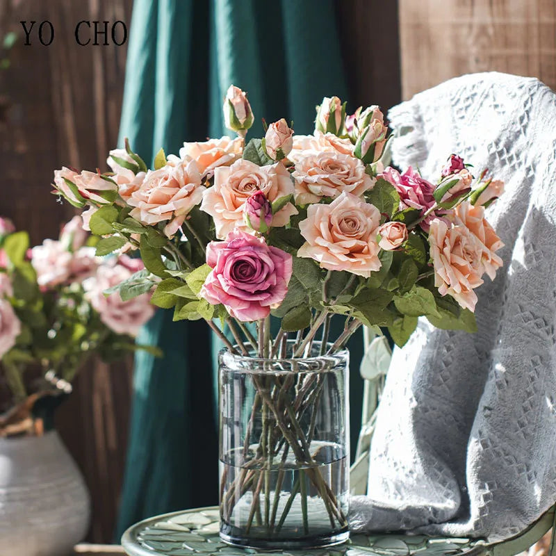 Pink Silk Rose Wedding Bouquet Bulk – Real Touch Artificial Roses