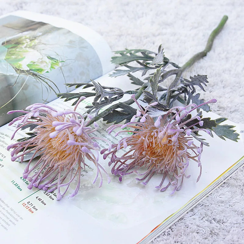 Artificial Leucospermum Stem 38cm Bulk – Silk Pin Cushion Protea Wedding Decor