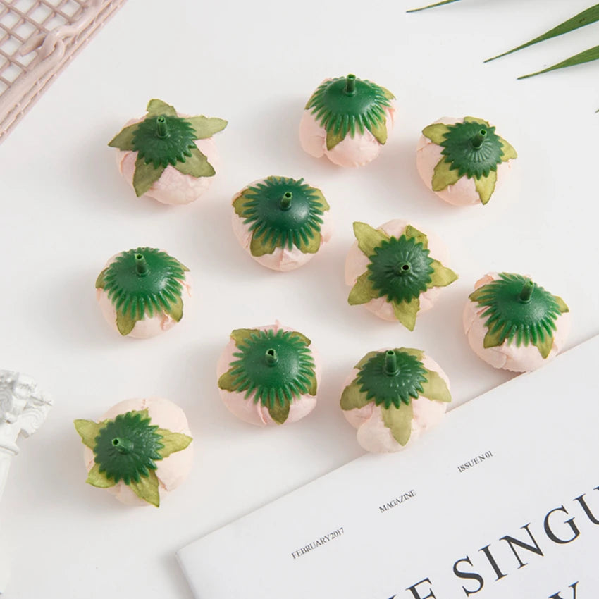 Artificial Silk Tea Rose Buds Bulk (10/100PCS) – Mini Faux Flowers for DIY Crafts