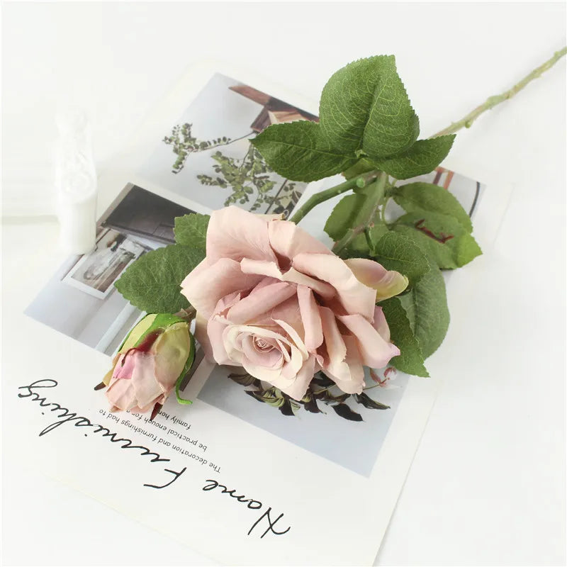 Pink Silk Rose Wedding Bouquet Bulk – Real Touch Artificial Roses