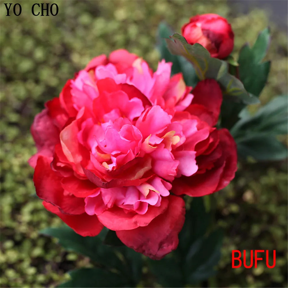 Artificial Silk Peony Stems Bulk (2-Head, 60cm)