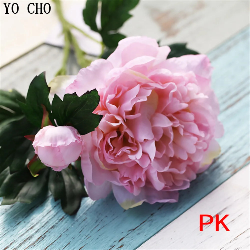 Artificial Silk Peony Stems Bulk (2-Head, 60cm)