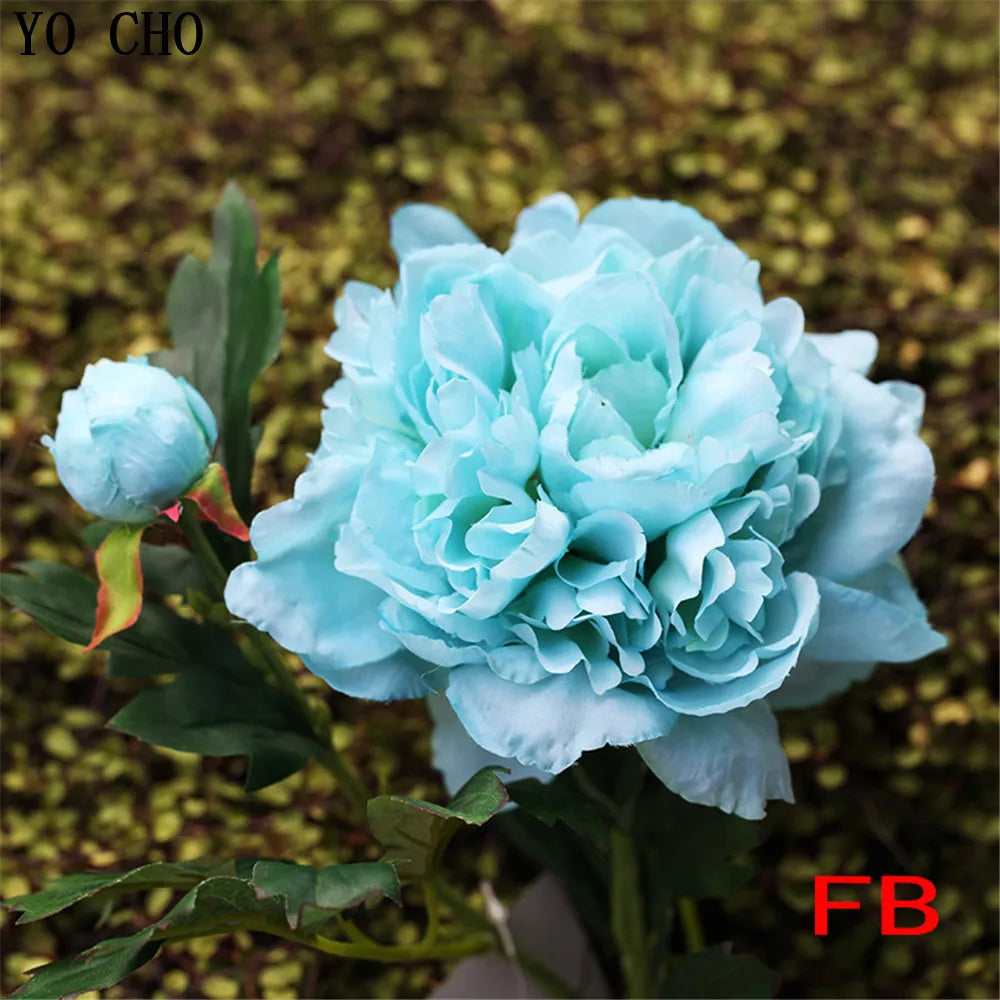 Artificial Silk Peony Stems Bulk (2-Head, 60cm)