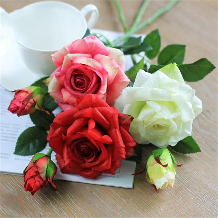 Pink Silk Rose Wedding Bouquet Bulk – Real Touch Artificial Roses