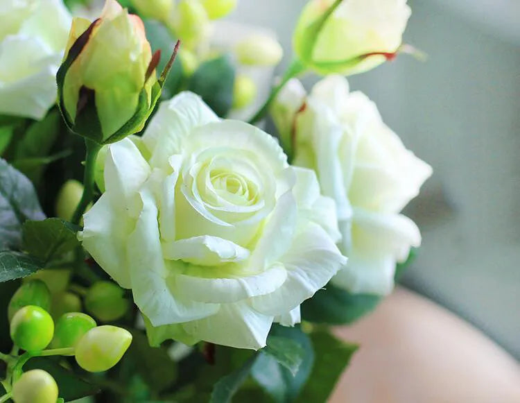 Pink Silk Rose Wedding Bouquet Bulk – Real Touch Artificial Roses