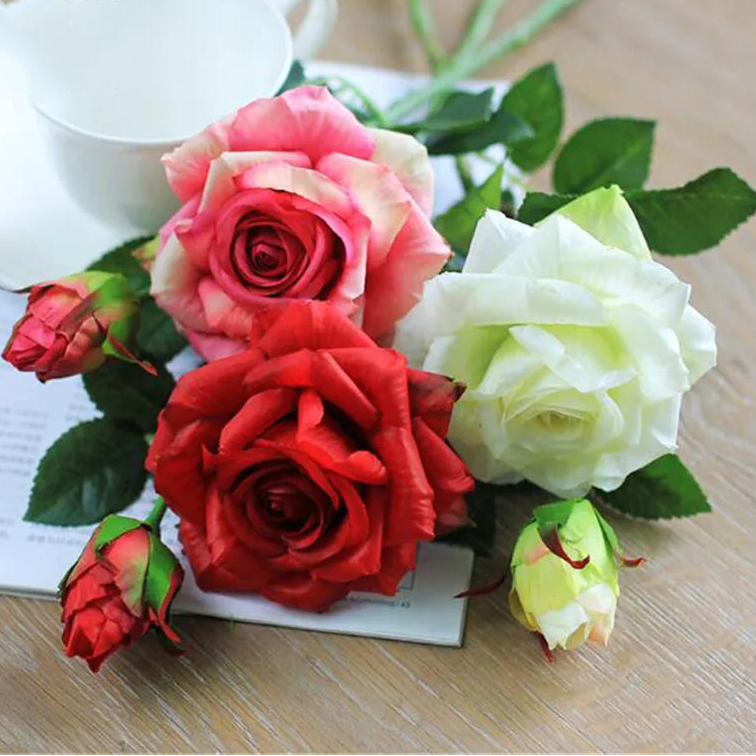 Pink Silk Rose Wedding Bouquet Bulk – Real Touch Artificial Roses