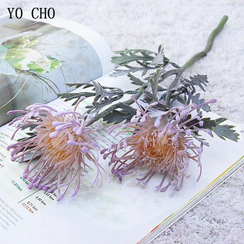 Artificial Leucospermum Stem 38cm Bulk – Silk Pin Cushion Protea Wedding Decor