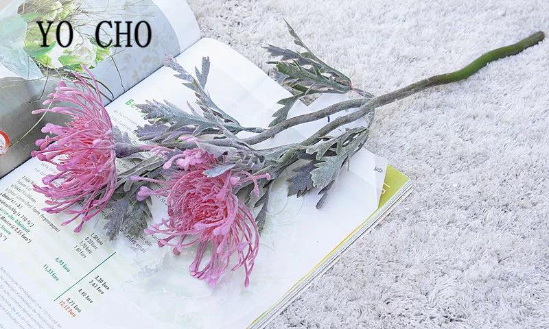 Artificial Leucospermum Stem 38cm Bulk – Silk Pin Cushion Protea Wedding Decor