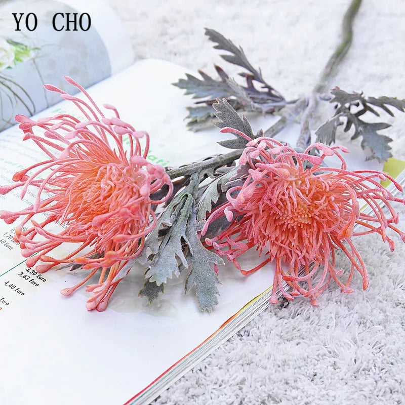 Artificial Leucospermum Stem 38cm Bulk – Silk Pin Cushion Protea Wedding Decor
