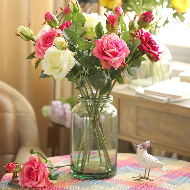 Pink Silk Rose Wedding Bouquet Bulk – Real Touch Artificial Roses