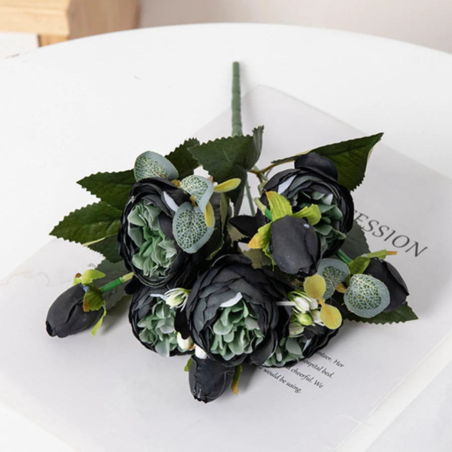 Artificial Peony Bouquet  – Bulk Silk Faux Peony Flowers
