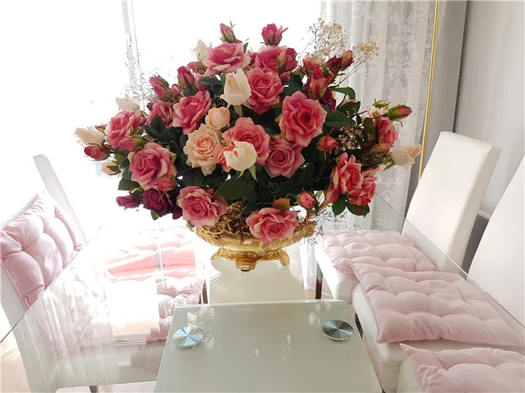 Pink Silk Rose Wedding Bouquet Bulk – Real Touch Artificial Roses