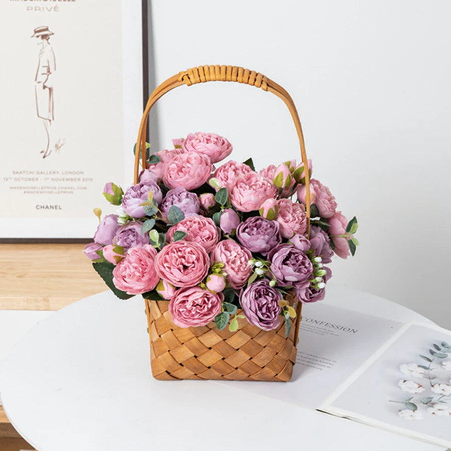 Artificial Peony Bouquet  – Bulk Silk Faux Peony Flowers