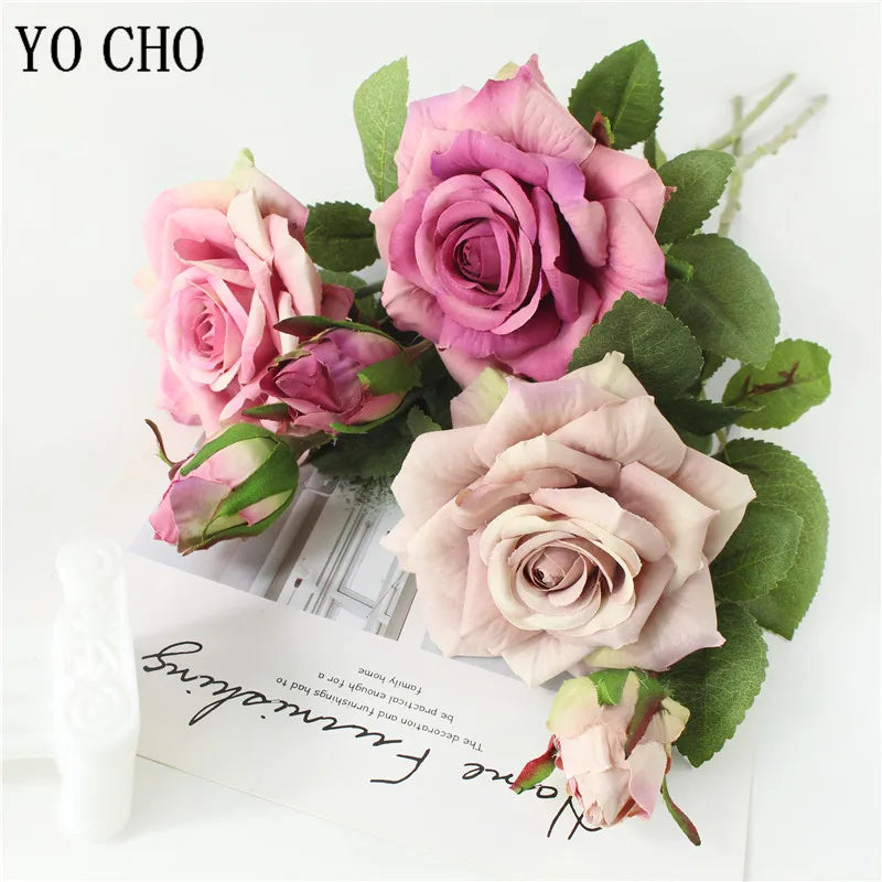 Pink Silk Rose Wedding Bouquet Bulk – Real Touch Artificial Roses