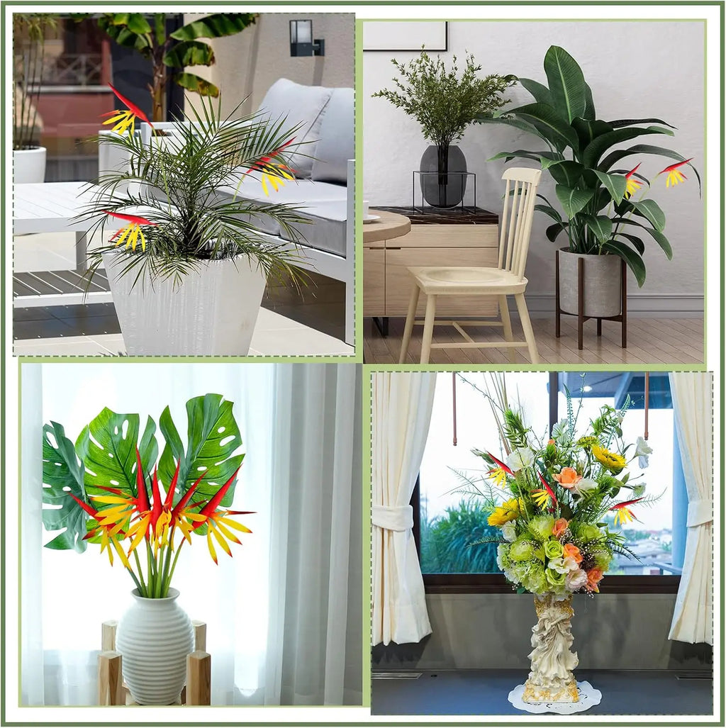 10PCS Artificial Bird of Paradise Flowers Bulk – 22 Inch Faux Strelitzia Stems