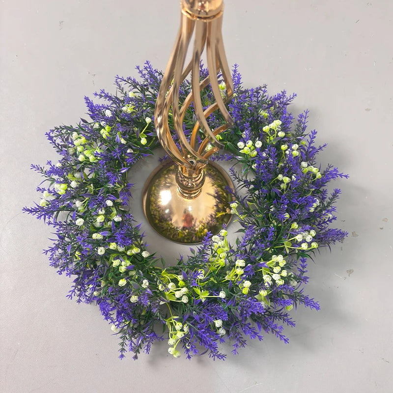 Artificial Lavender Wreath Set – Hanging Lavender Wreaths for Indoor/Outdoor