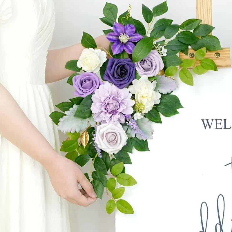 Artificial Rose Wedding Arch Flowers  (2PCS) – Silk Floral Wedding Arch