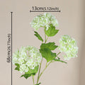 3 Heads Artificial Hydrangea Flowers – Real Touch Faux Hydrangea Branch
