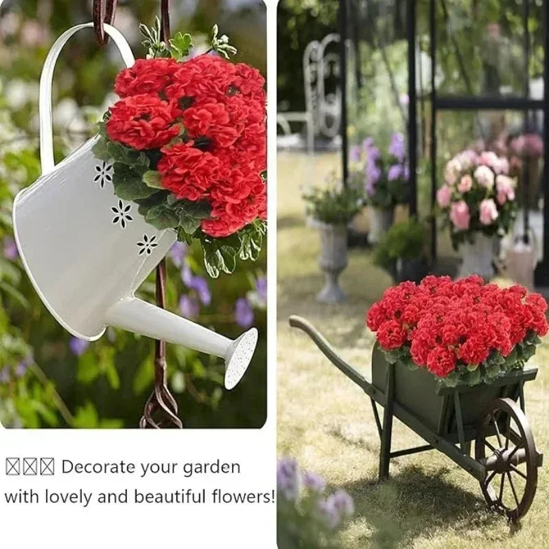 1-8PCS UV Resistant Artificial Begonia Flowers – Realistic Faux Outdoor Flower Heads for Garden, Porch, Patio, Wedding Decor & Floral Arrangements