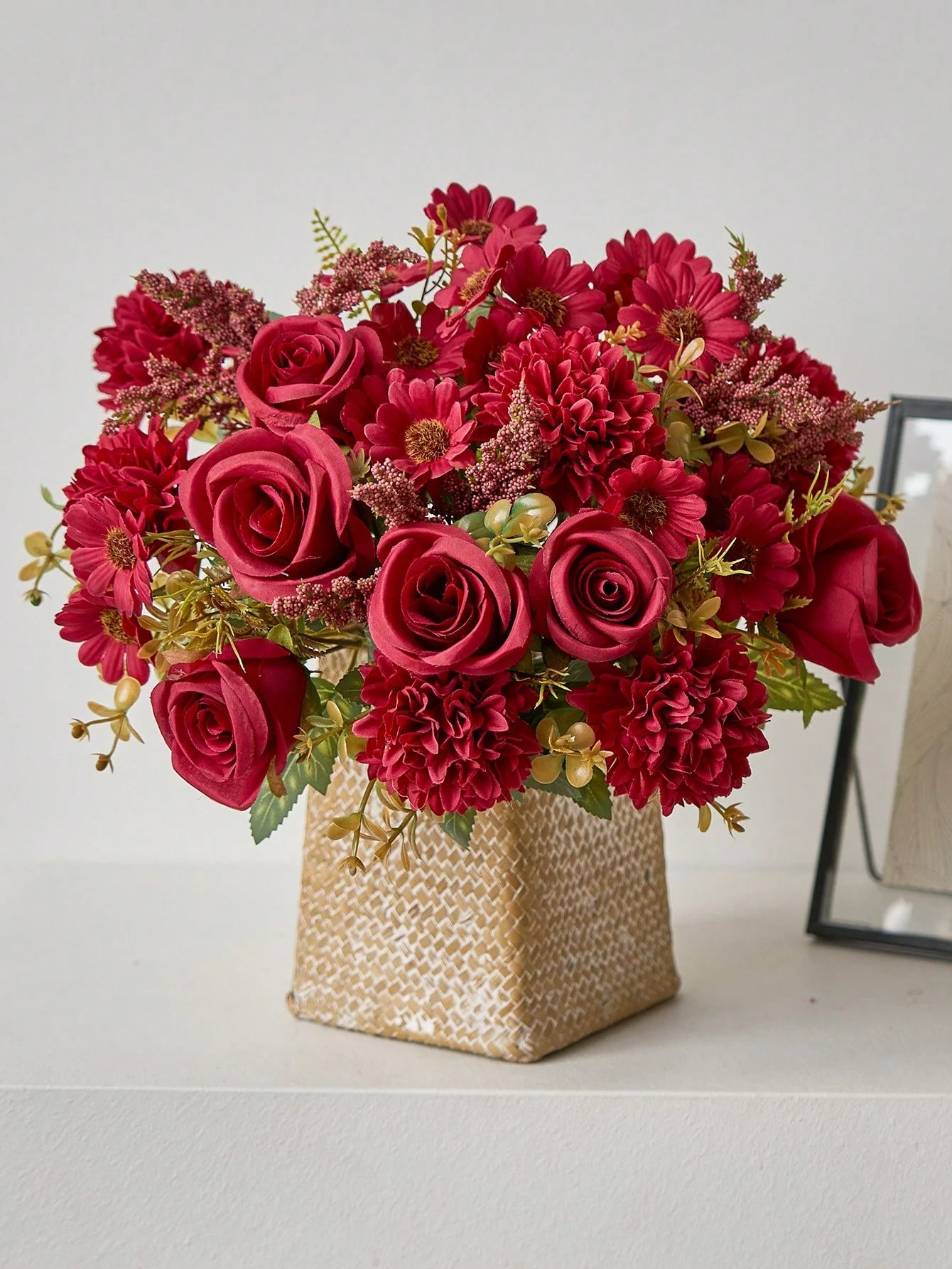 Artificial Rose & Daisy Bouquet 1/3PCS – Silk Fake Flowers