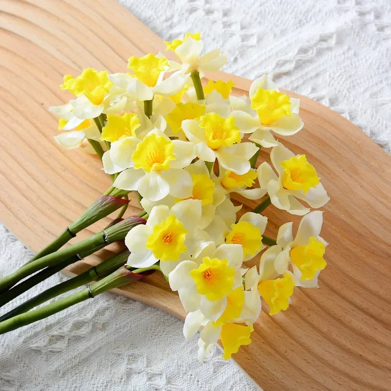 Artificial Daffodil Flower Branch – Soft Touch Faux Daffodil