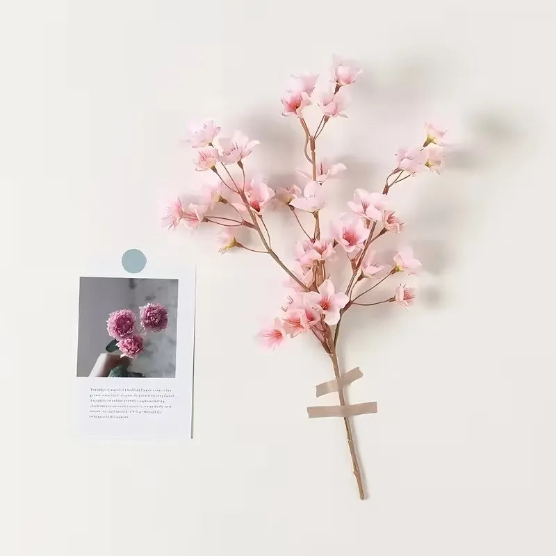 8PCS Artificial Peach Blossom Stems Bulk – Silk Cherry Blossom Branches