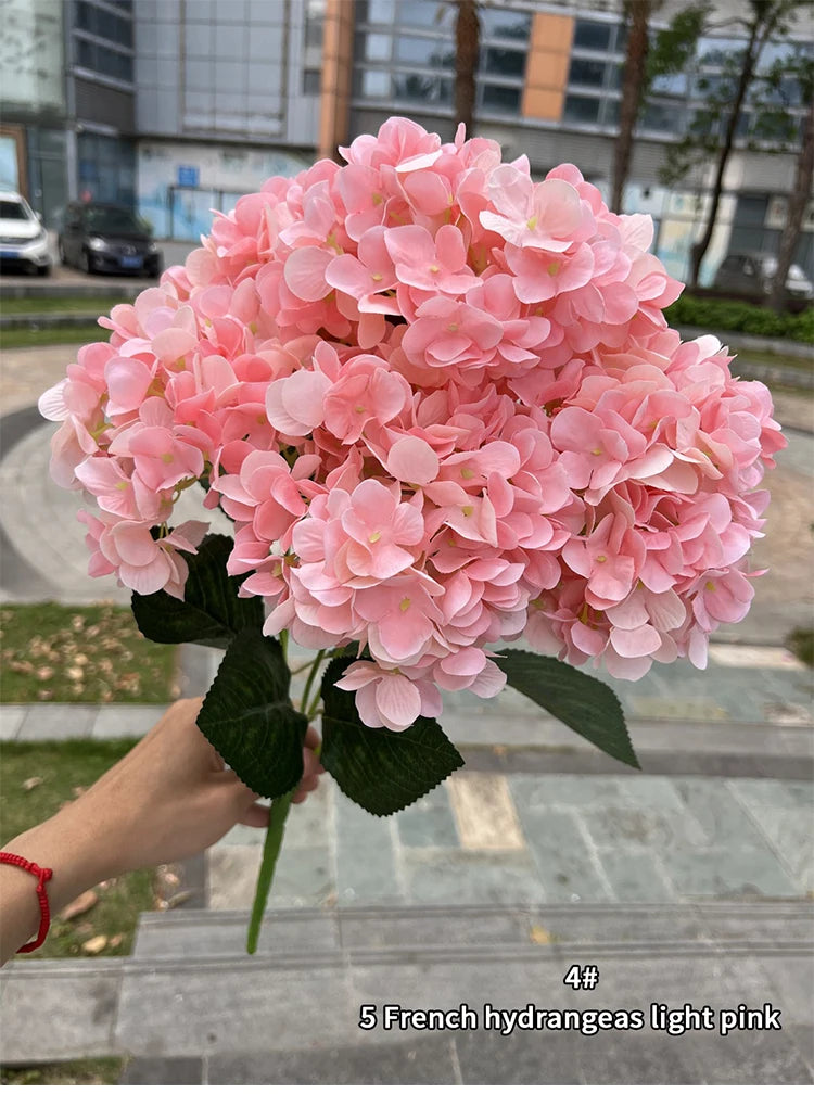 Artificial Hydrangea Bouquet – 5 Heads Silk Flowers