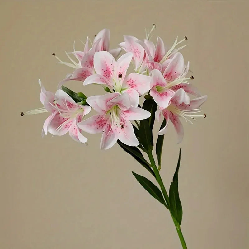 10 Head Artificial Lily Flower Branch – Silk Faux Lily