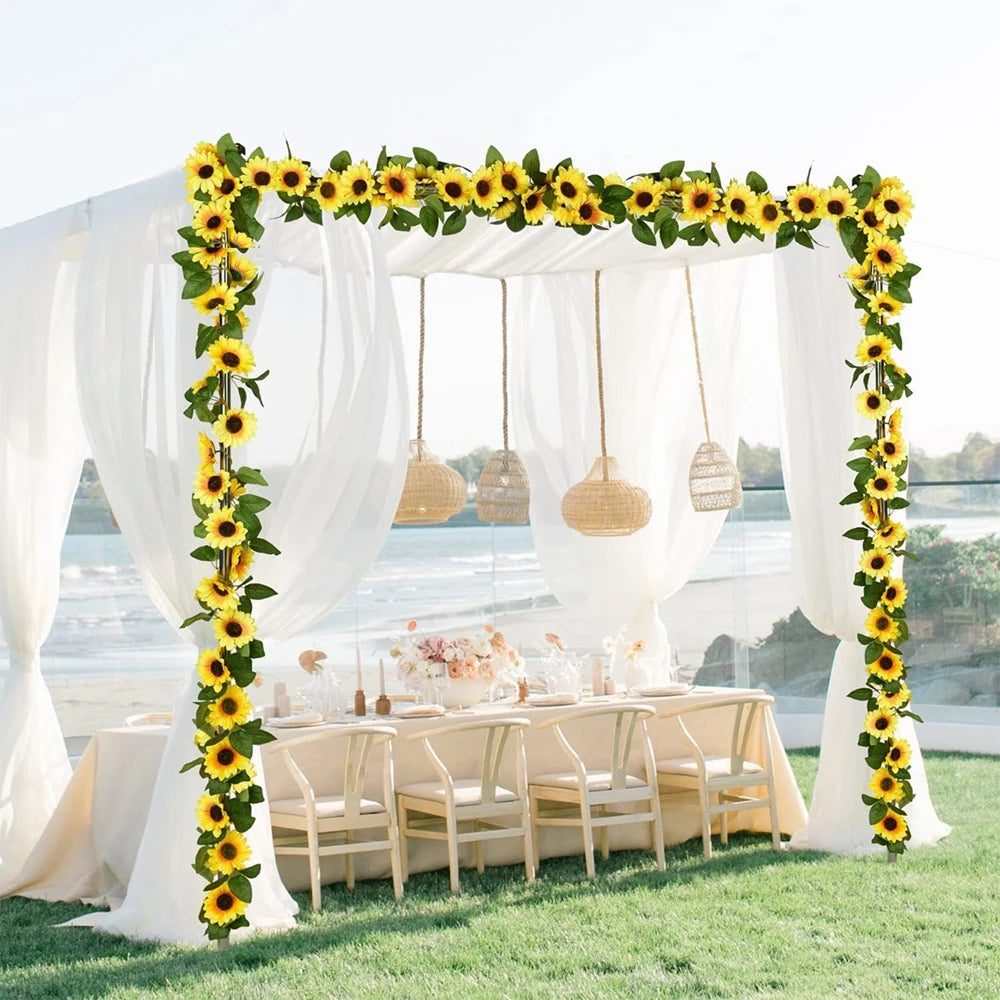 Artificial Sunflower Vine Garland – Hanging Wreath