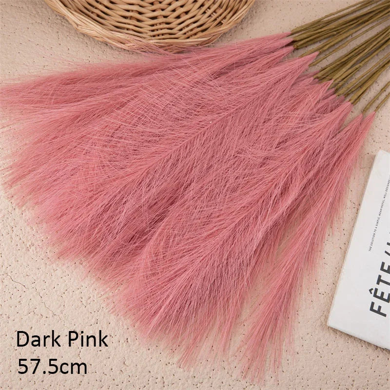 10PCS Artificial Pampas Grass Bouquet Bulk – Silk Reed Grass Stems for Boho Wedding