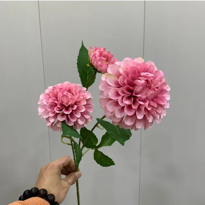 Lifelike Artificial Hydrangea Flowers Bulk – 3-Head Silk Hydrangea Branch