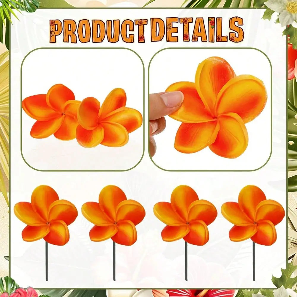 30pcs Hawaiian Plumeria Frangipani Artificial Flowers – Tropical