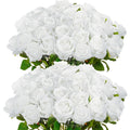 50PCS Velvet Artificial Roses – Real Touch Faux Rose Bouquet for Valentine’s Day, DIY Wedding Bouquets, Party Decorations, Home Decor Floral Arrangements