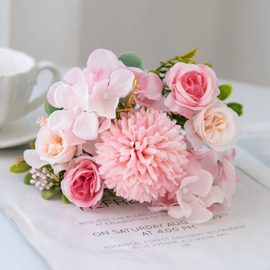 Artificial Rose & Chrysanthemum Bouquet