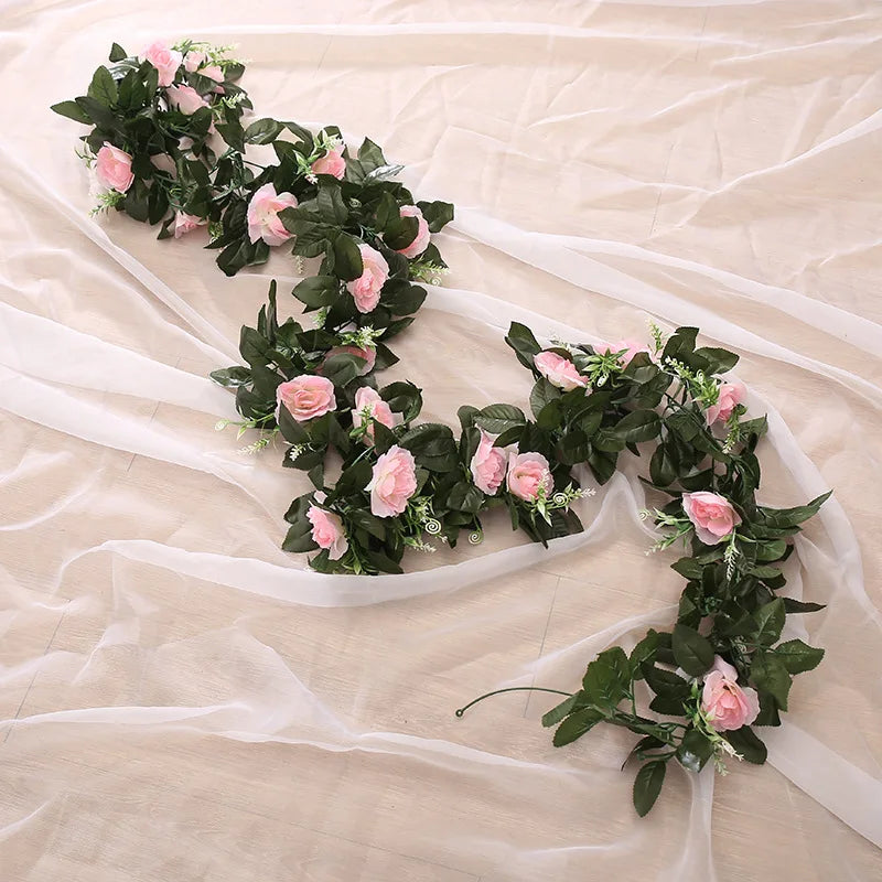Artificial Rose Vine Silk Garland