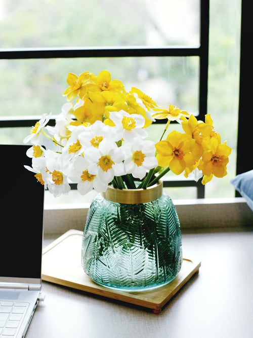 6/18PCS Realistic Faux Daffodil Flowers Bulk – Polyurethane Artificial Daffodil Bouquet