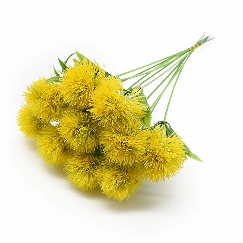 Artificial Dandelion Flowers Bouquet – Realistic Plastic Faux Dandelion Plants