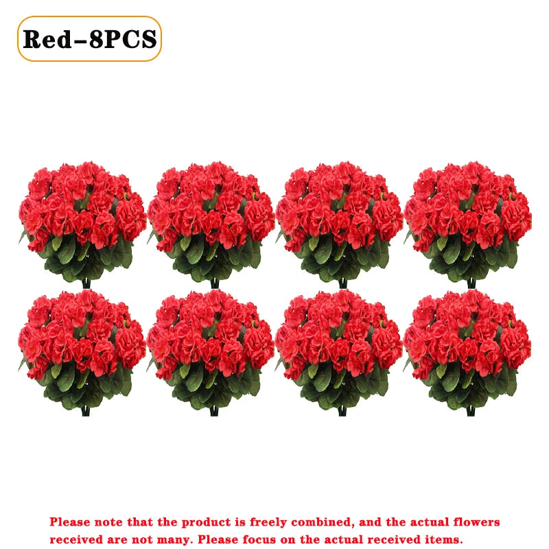 Artificial Begonia Flowers Bulk 1–8PCS