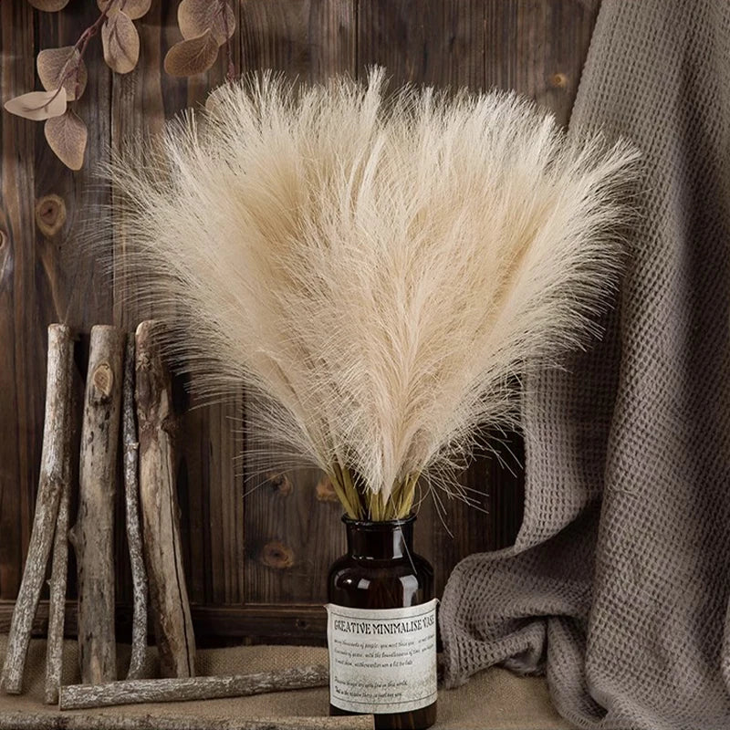 Artificial Pampas Grass Boho Bouquet Bulk (5–10 PCS) – Faux Reed Grass Stems