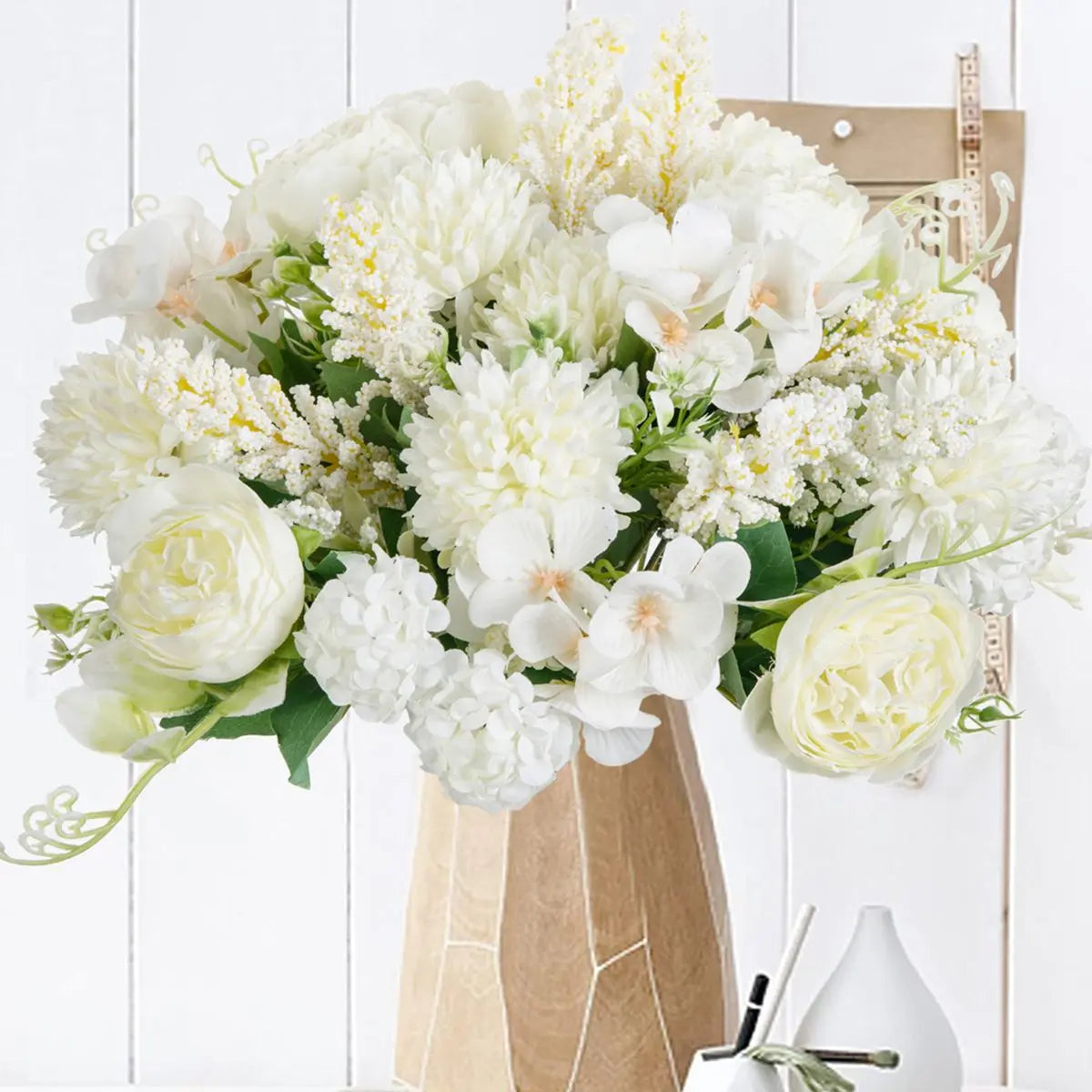 Artificial Simulated Peony Flower Stem | Realistic Faux Peony for Wedding Décor, Valentine's Day, Mother's Day, Thanksgiving & Indoor or Outdoor Styling