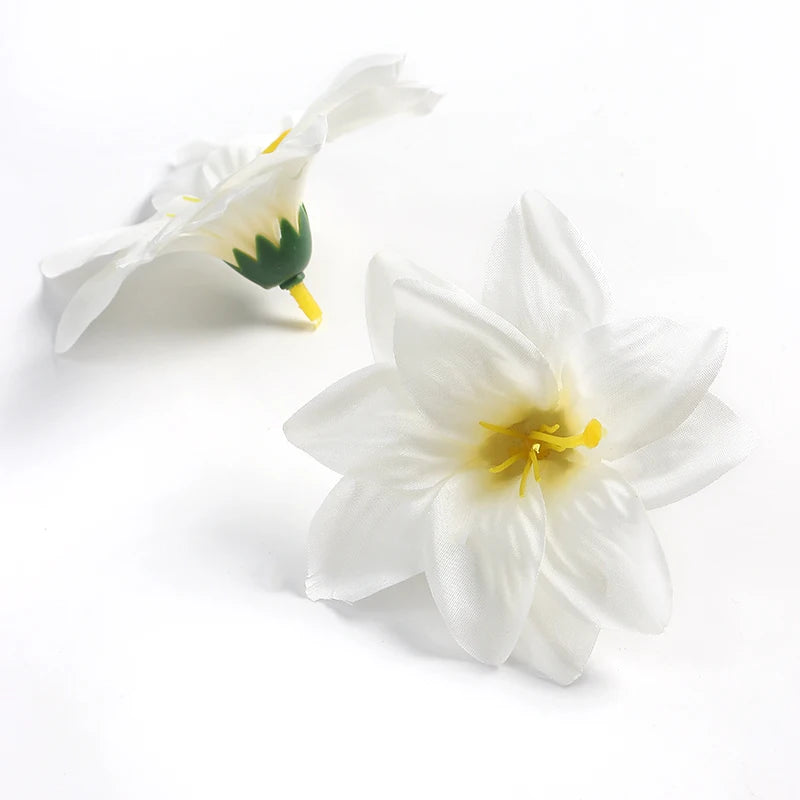 Artificial Silk Flower Heads Bulk (5/10PCS) – Artificial Carnation/Lily Flowers