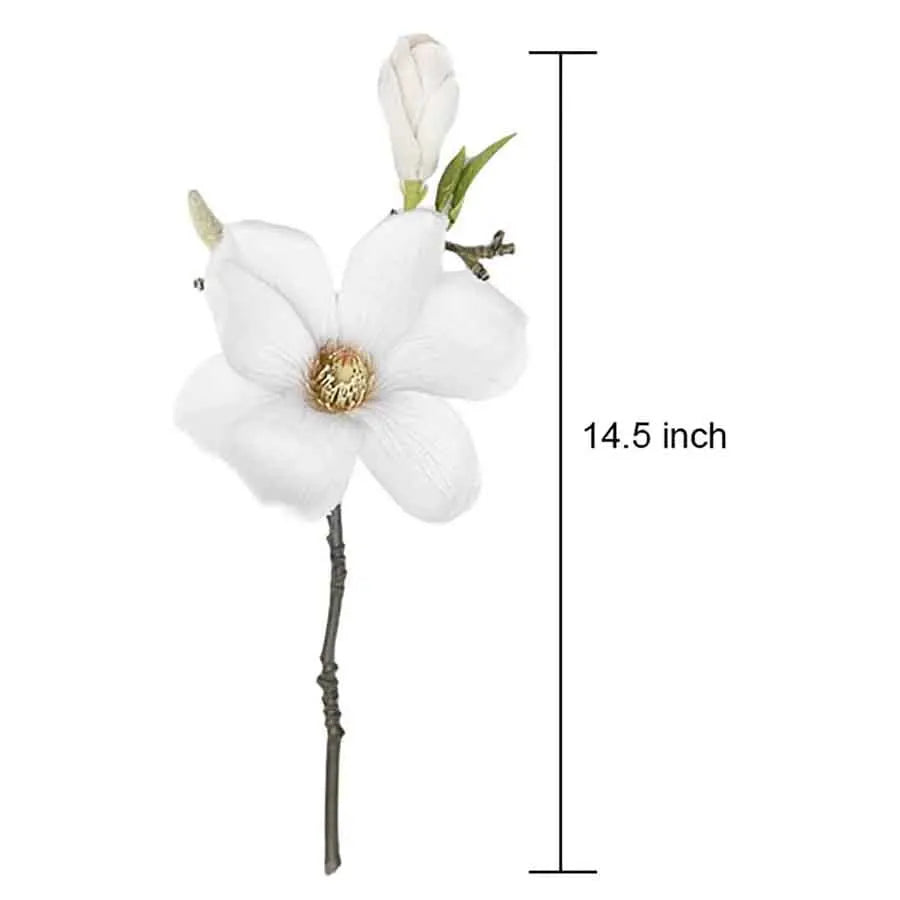 Artificial Magnolia Bouquet – Real Touch White Silk Stems