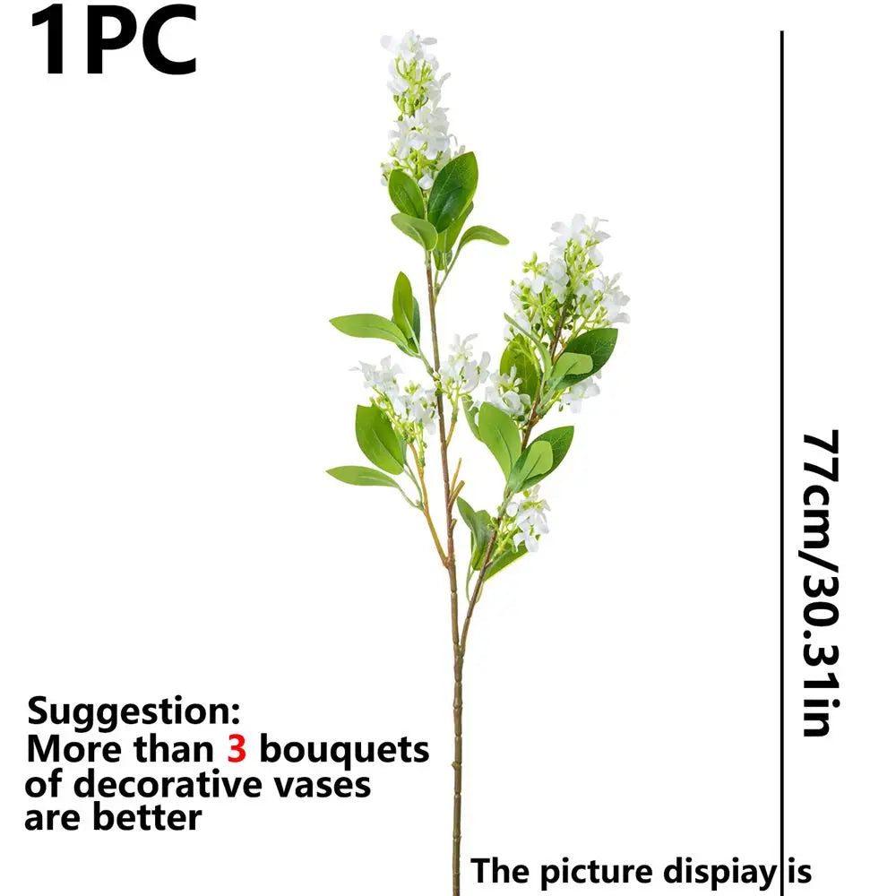 1/5PCS Silk Artificial Lilac Flowers Bulk – Realistic Faux Lilac Branches
